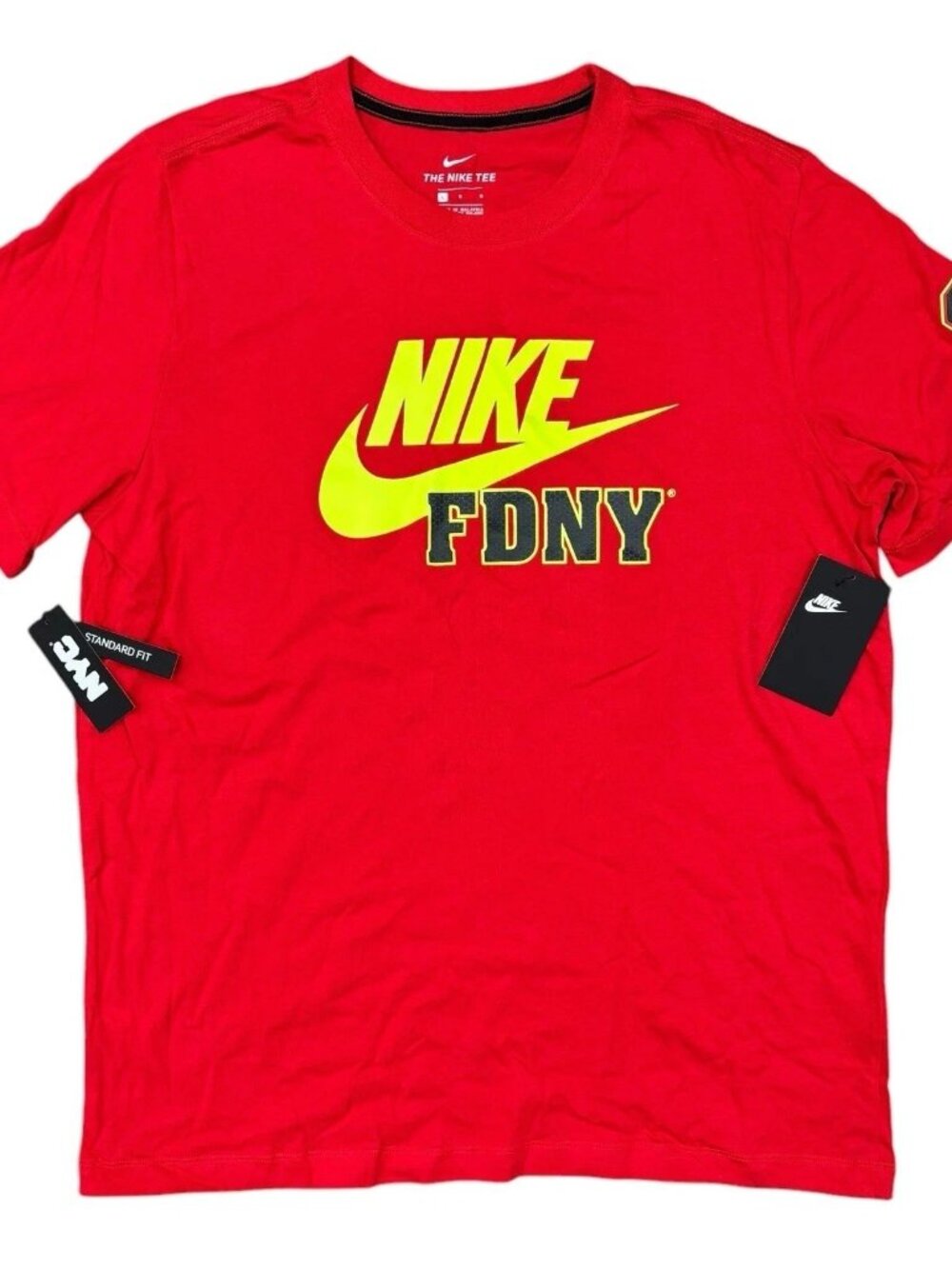 Nike NYC FDNY T-Shirt Mens University Red New York's Bravest CW4801-657 Sz M NWT